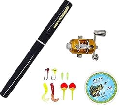 Portable Pocket Mini Pen Fishing Rod and Reel Combos, Small Telescopic 38inches Fishing Pole with Reel Line Bait Hook, for River, Lake, Ice Fishing Etc