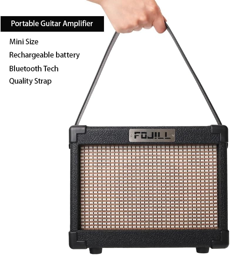 Fojill Full Size Four String Electric Bass Guitar With 10 Watt Amplifier 4 String Right Handed Beginner Kit Set With 600D Gig Bag,Picks,Noiselss Cable,Extra Strings(GBK)