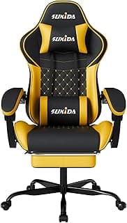 Ergonomic Video Gamer Chairs Gaming Computer Chair Gamer Chairs for Adults Massage Lumbar Support Swivel Height Adjustable Headrest Backrest