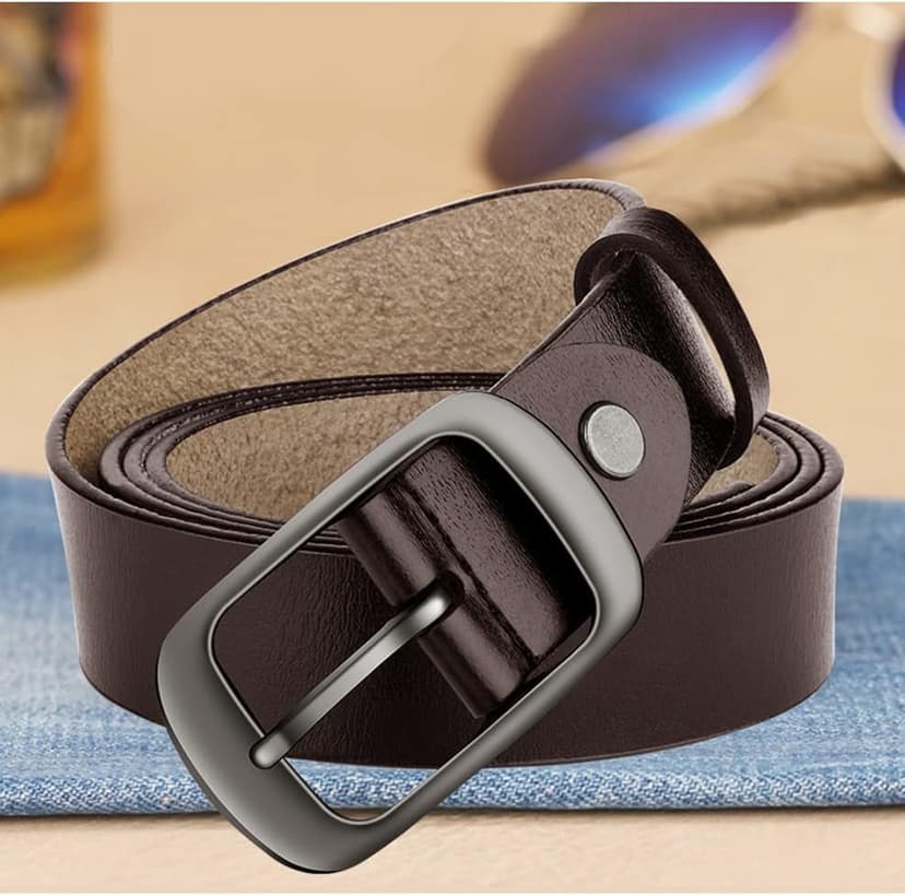 West Leathers [2 Pack] Leather Belt Women-Womens Leather Belt with Pin Buckle-Belts for Women for Jeans, Pants, Dresses