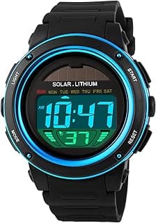 MASTOP Solar Watch Neutral LED Digital Watch Military Waterproof Sports Watch Black