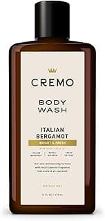 Cremo Body Wash Men, Notes of Italian Bergamot, Neroli Blossom, and Fresh Vetiver, Rich-Lathering Italian Bergamot, 16 Fl Oz