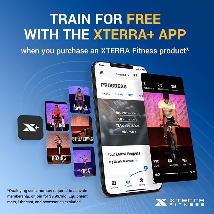 XTERRA Fitness Folding Exercise Bike, 225 LB Weight Capacity