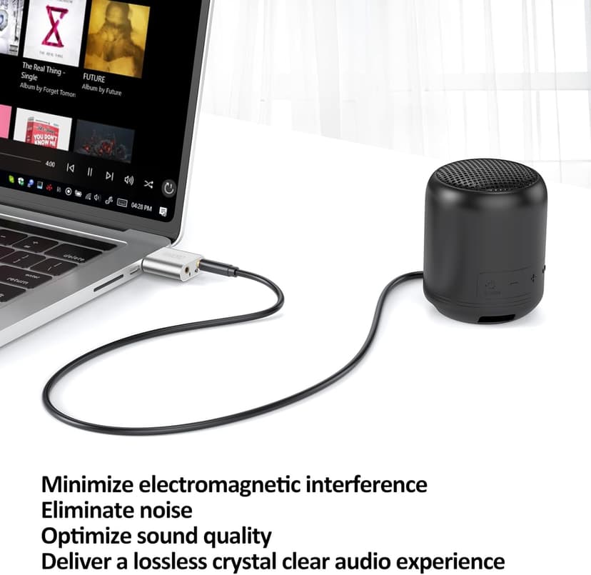 USB Sound Card, 7.1 Channel External Microphone Audio Jack Adapter Clear Sound for PC, Laptop, Mac, PS4, Headphone (Plug and Play No Drivers Needed)