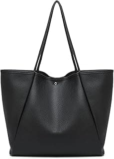 Dreubea Large Leather Tote Bag for Women - Big Work Bag, Spacious Minimalist Handbag, Tote Handbag for Office