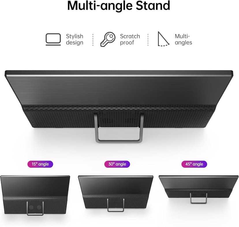 Yxk Portable Monitor 15.6 Inch 1080P USB-C HDMI Ultra-Slim Travel Monitor with Kickstand, for Laptop, PC, Mac Phone, PS, Xbox, Swich IPS Ultra-Thin Zero Frame Gaming