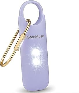 Personal Safety Alarm for Women – Panic Button 130dB Siren with Dual LED Strobe Flashlight, Rechargeable Self Defense Keychain for Night Walking, Campus, Travel Gifts for Women (Violet) B0FX35T8LD