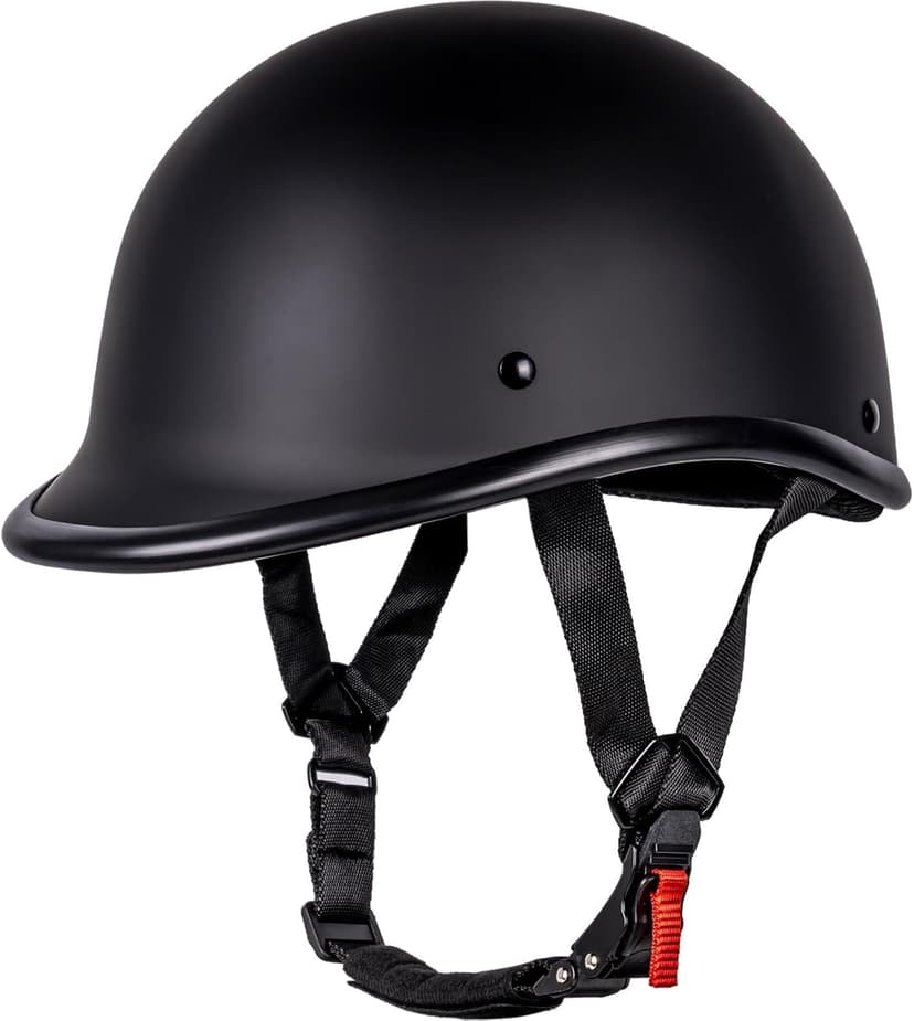 Yesmotor Half Helmet Polo Cap Half Shell Open Face Motorcycle Helmet - DOT Approved(Matte Black,Small)