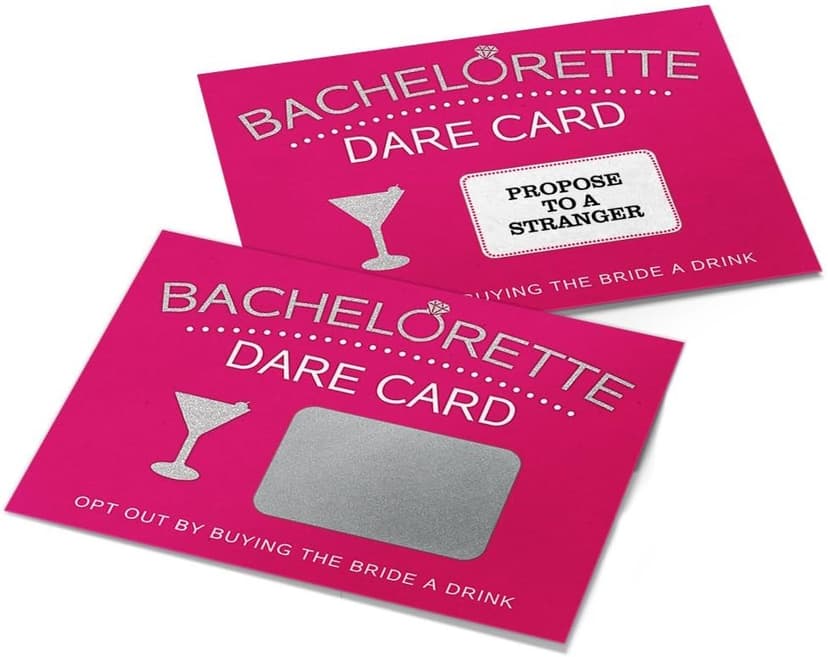 Printed Party Bachelorette Dare Card Scratch Off Game, Girls Night Out, 20 Cards