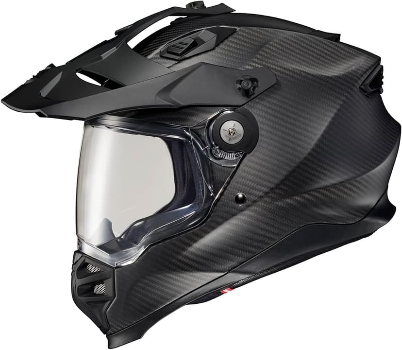 ScorpionEXO XT9000 Full Face Carbon Fiber Adventure Motorcycle Helmet with Pinlock Ready Shield Bluetooth Ready Speaker Pockets DOT ECE Solid (Matte Black - X-Large)