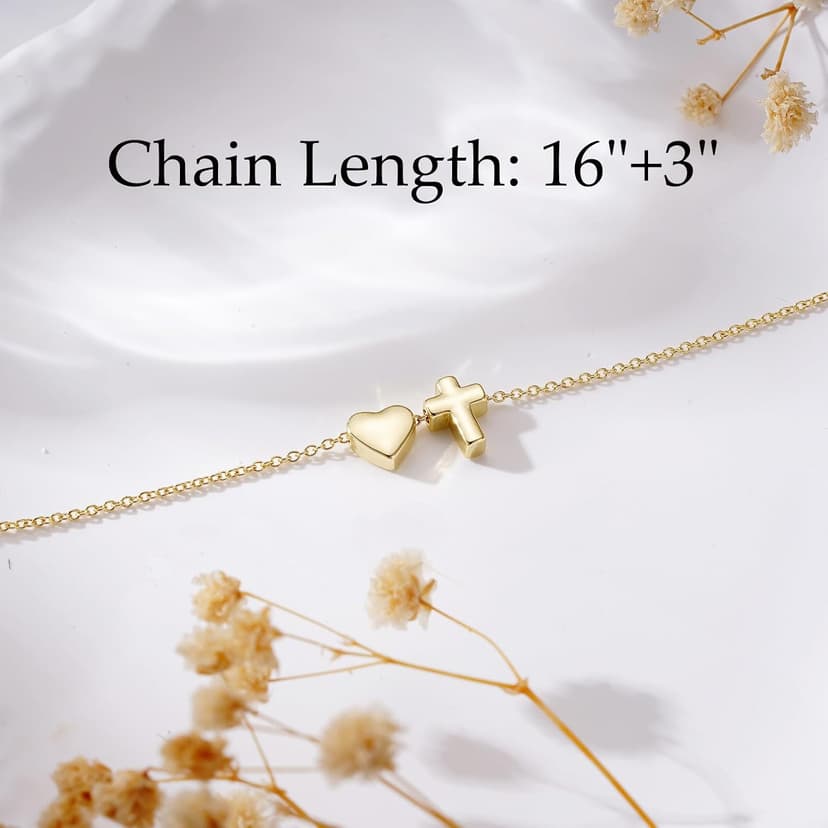 Happy 7th-21th Birthday Necklace Gifts, 14K Gold Plated Necklace Religious Christian Jewelry for Her 16+3 Inches B0H3SH1VCX