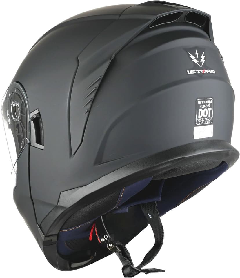 1Storm Motorcycle Street Bike Modular/Flip up Dual Visor Sun Shield Full Face Helmet HJK920