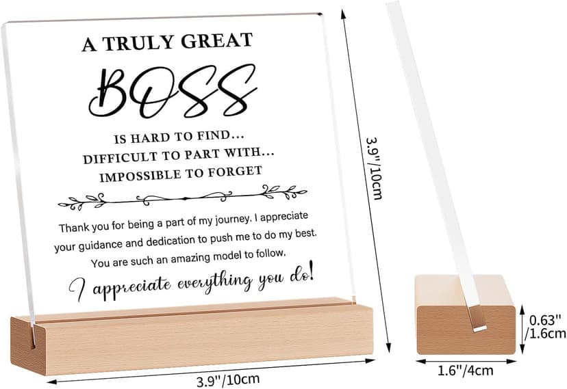 Best Birthday Thank You Retirement Farewell Gifts for Female Boss Leader, Boss Inspirational Gifts Appreciation Keepsake Funnli Boss Gifts for Women Men, Bosses Day Gifts for Boss Lady Plaque B0C6XJX64Z