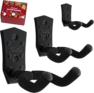Onmiwod Guitar Wall Mount 3 Pack, Black Metal Guitar Hanger, V-Shaped Guitar Wall Hangers Mount, Guitar Holder Hook Stand Wall for Acoustic, Electric Guitar, Banjo, Bass, for Guitar Player Men Boy