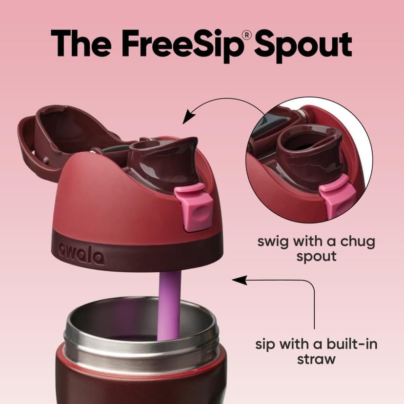 Owala FreeSip Stainless Steel Water Bottle 24 oz Black Cherry B0FJN3BTPV