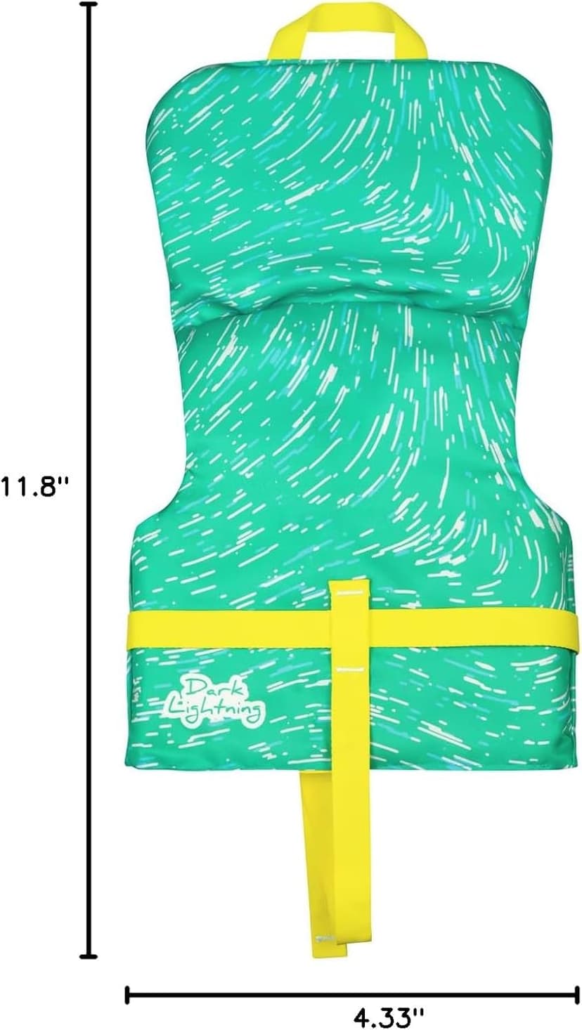 Dark Lightning USCG Approved Infant Life Jacket 0-30 lbs, Toddler Swim Vest and Baby Life Vest for 1-3 Years, 20-30 lbs, Headrest, Leg Strap and Grab Handle