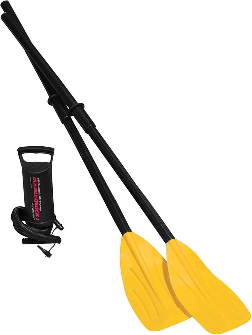 INTEX Explorer Compact Inflatable Boat Series: Dual Air Chambers – Welded Oar Locks – Grab Handles – Bow Rope – Sporty Design