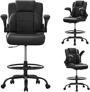 BOSMILLER Drafting Chair,Tall Office Chair for Standing Desk with Adjustable Height,Counter Computer Chairs with Footrest for Home,Drawing or Counter Height Use