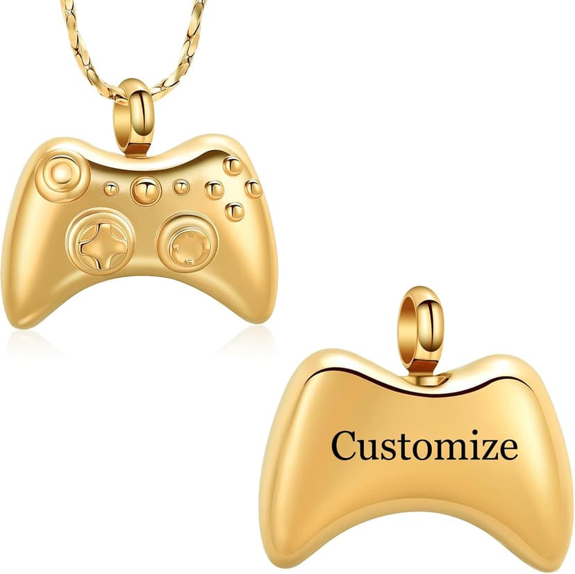 Memorial Pendant, Ashes Necklace of Loved One, Keepsake Gifts for Men Women Imrsanl Game Controller Urn Necklace Cremation Jewelry for Ashes B0CTMCX9JM