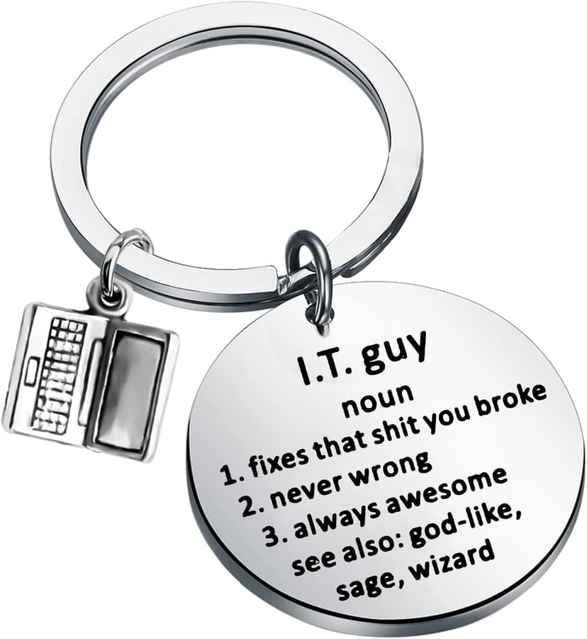 TIIMG Information Technology Guy Keychain Gift for Computer Repair Technician