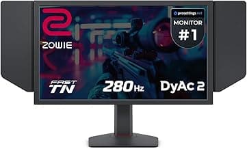BenQ Zowie XL2546X+ 24.1 Fast TN 280Hz Gaming Monitor for Esports, Motion Clarity DyAc 2, 1080p, XL Setting to Share, S Switch, Shielding Hood, Industrial Grade Bearing Height Adjustment