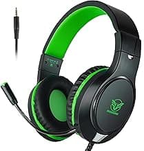 H-10 Gaming Headset for PS4, Xbox One, PC, PS5, Nintendo Switch, Stereo Wired Noise Cancelling Over Ear Headphones with Mic for Kids Adults, Bass Surround, Soft Memory Earmuffs, Green