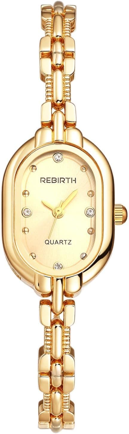 JewelryWe Square Small Ladies Watch: Quartz Analog Women Detachable Stainless Steel Band Tank Diamond Markers Vintage Bracelet Wristwatch