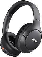 TOZO HT3 Hybrid Noise Cancelling Headphones, 90H Playtime Wireless Over Ear Bluetooth Headset, Spatial Audio AI Chat with 5 Mics, Supports Dual Connection and USB-C Input, with 32 EQ Music Modes
