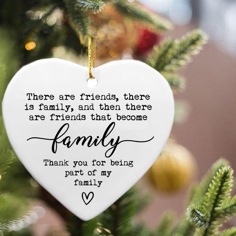There Are Friends There Is Family, Friends Plaque, Ceramic Heart Gift, Unique Friendship Gift For Best Friend, Ceramic Hanging Heart, Gift For Friend, Christmas Gift
