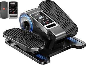 Under Desk Elliptical Machine, Electric Seated Pedal Exerciser, Mini Elliptical Leg Exerciser with Remoter, 12 Level Speeds, Forward & Reverse Direction, Manual & Auto Mode for Home Office