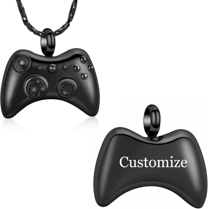 Memorial Pendant, Ashes Necklace of Loved One, Keepsake Gifts for Men Women Imrsanl Game Controller Urn Necklace Cremation Jewelry for Ashes B0CTMCX9JM
