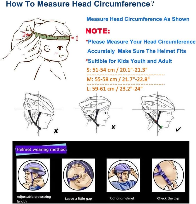 Skateboard Bike Helmet for Adults Women Men Youth Kids (2-3-5-8-14+ Years Boys Girls) - Lightweight Multi-Sport Adjustable Helmets for Bicycle Skateboard Scooter Skate Cycling
