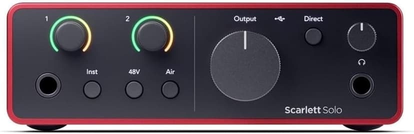 Focusrite Scarlett Solo 4th Gen USB Audio Interface, for the Guitarist, Vocalist, or Producer — High-Fidelity, Studio Quality Recording, and All the Software You Need to Record