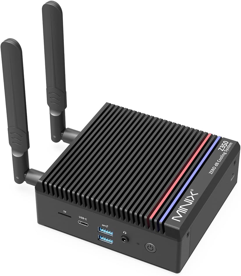 MINIX Fanless Mini PC Windows 11 Pro, Intel i3-N350, NEO Z350-0dB 16GB DDR4 512GB M.2 PCIe Gen3 x 4 SSD Micro Desktop Computer, 4K Dual Display/2.5G LAN, for Business Home Office Multi-Tasking