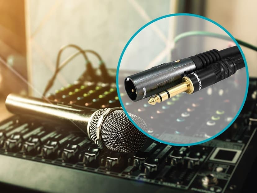 Monoprice XLR Male to 1/4-Inch TRS Male Cable - Gold Plated, High Fidelity and Eliminate Noise in the Recording Studio and On Stage, 16AWG, 6 Feet, Black, 6Ft
