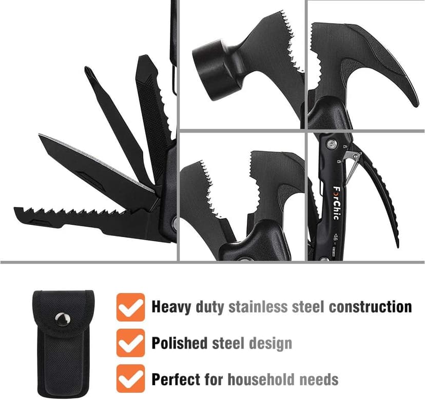 12 in 1 Hammer Multitool, Stocking Stuffers for Adults, Mens Gifts for Christmas, White Elephant Gifts for Adults, Christmas Gifts for Men, Dad, Him, Grandpa, Husband, Boyfriend
