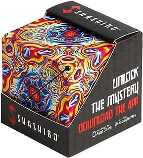 Shashibo Shape Shifting Box - Award-Winning Fidget Toy w/ 36 Rare Earth Magnets - Fidget Cube Transforms Into Over 70 Shapes, Sensory Toy Gift for Kids, Teens, and Adults (Spaced Out)