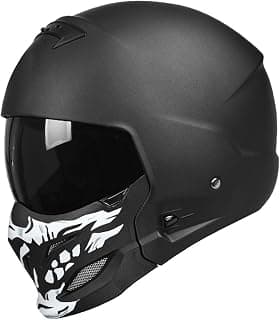 Full Face Motorcycle Helmet for Unisex-Adult Dirt Bike ATV Scooter Cruiser 3/4 Face Motocross Helmet Interchangeable Mouth Cover DOT Approved