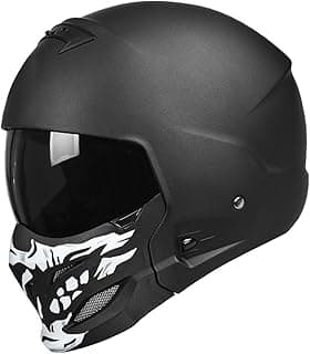 Full Face Motorcycle Helmet for Unisex-Adult Dirt Bike ATV Scooter Cruiser 3/4 Face Motocross Helmet Interchangeable Mouth Cover DOT Approved