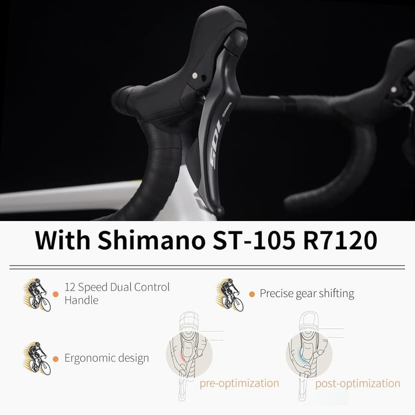 SAVADECK Carbon Fiber Road Bike, Hydraulic Oil Disc Bike with Carbon Fiber Frame and Wheelset, Lightweight Full Carbon Racing Bicycle with Shimano R7120 24S Shift Set for Adults