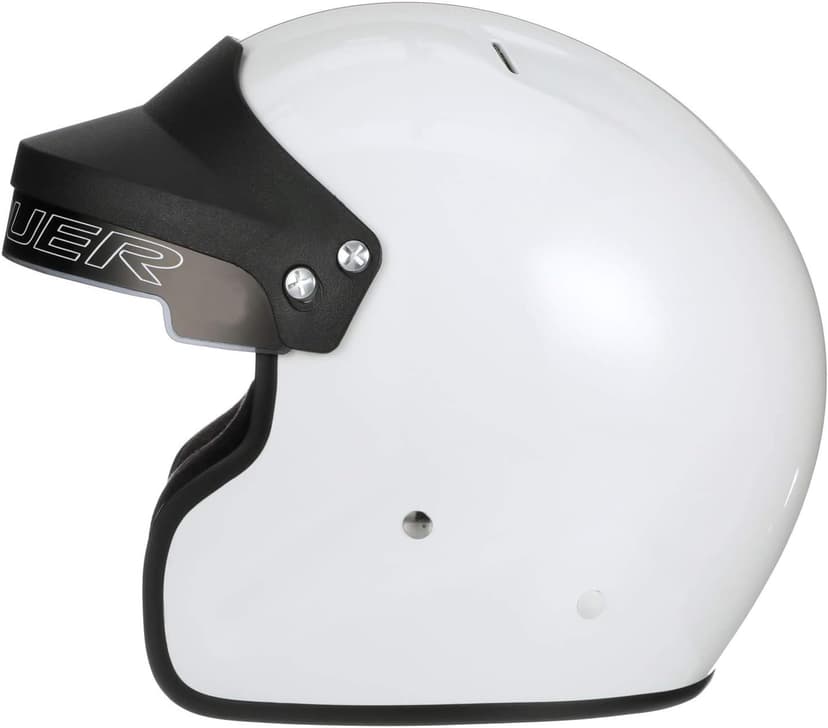 Conquer Snell SA2025 Approved Open Face Auto Racing Race Car Helmet - Adult | Men | Women | Youth - ( Black / White / Silver )