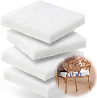 Sieral 4 Pack 18"x18"x2" Chair Foam Cushion Replacement, Upholstery Foam High Density Chair Seat Pad with Polyester, Firm Square Insert for Dining Chairs & Couch, Easy to Cut