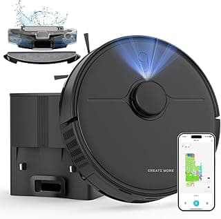 Robot Vacuum and Mop Combo, Robotic Vacuum Cleaner with Self-Charging，Hands-Free for 90 Days, 5000Pa Suction，LiDAR Navigation, Home Mapping, Multiple Cleaning Modes, Wi-Fi/App/Alexa, Pet Hair，Dust
