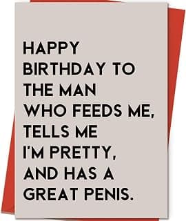 Funny Birthday Card Gift for Men Husband Boyfriend Him,Cheeky and Romantic Bday Card