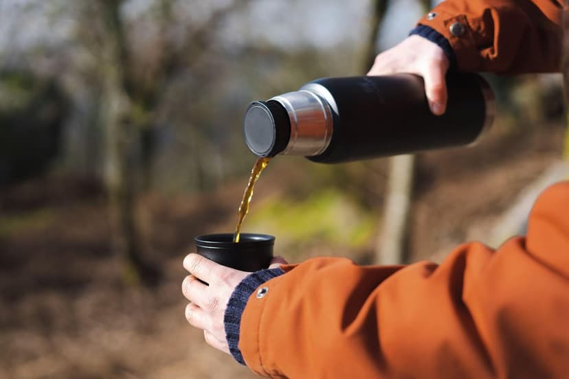 Stanley Adventure-To-Go Vacuum Bottle 1.4 qt | Wide Mouth with Leakproof Cup Lid | Keep Drinks Hot or Cold | Packable for Travel | Insulated Stainless Steel Thermal Bottle | BPA-Free | Chili Red