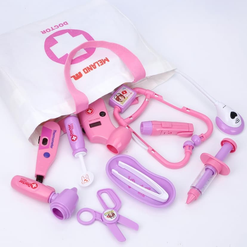A gift for girls birthday Christmas, Encourages caring role play, builds confidence, stays neatly organized Meland Doctor Kit with Puppy for Girls, Pretend Play Toy Gift for Ages 3–6 B09PD6YWF1