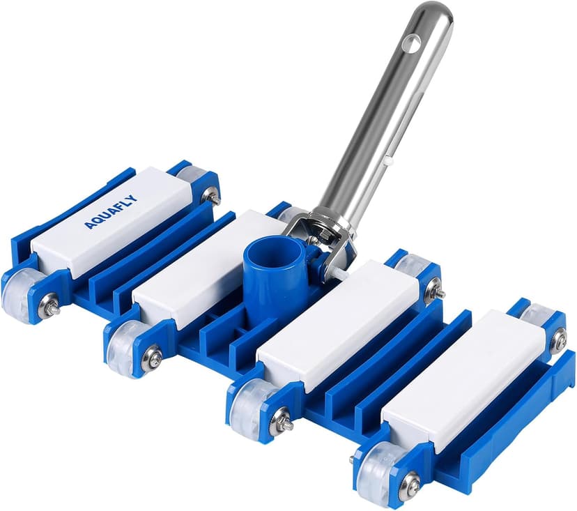 Pool Vacuum Head, Manual Cleaning Vacuum with Wheels 14'' Heavy Duty Handle Pool Vacuum Heads for Inground & Above Pools with Flexible Swivel, Swimming Pool Head for Absorb