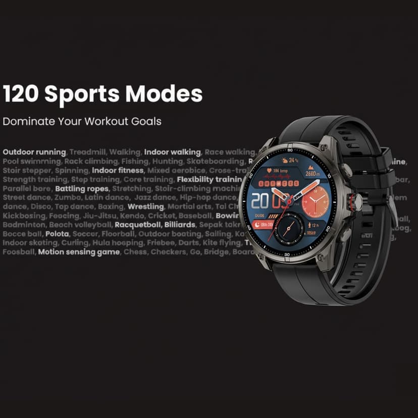 afoloery GPS Running Watch and Outdoor Smartwatch, AMOLED Display, Built-in LED Flashlight,Multisport GPS Smartwatch,5ATM Waterproof,Fitness Tracker up to 15 Days of Battery