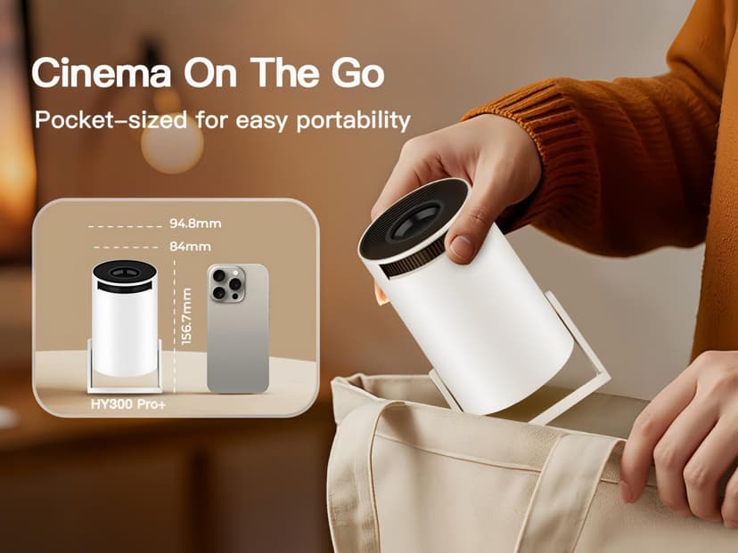 [Built-in Apps & 2026 Upgraded] Mini Projector with Wi-Fi 6 & Bluetooth 5.4, 1080P 4K Support Full HD, Auto Keystone 360° Portable Home Cinema Smart Projector for iOS/Android X1 B0F9XTQKW1