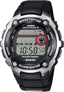 Casio Waveceptor Men's Quartz Illuminator Alarm Chronograph Watch with Black Resin Band (Model: WV200A-1AV)